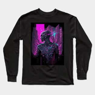 Cyberpunk cyborg hunter Long Sleeve T-Shirt